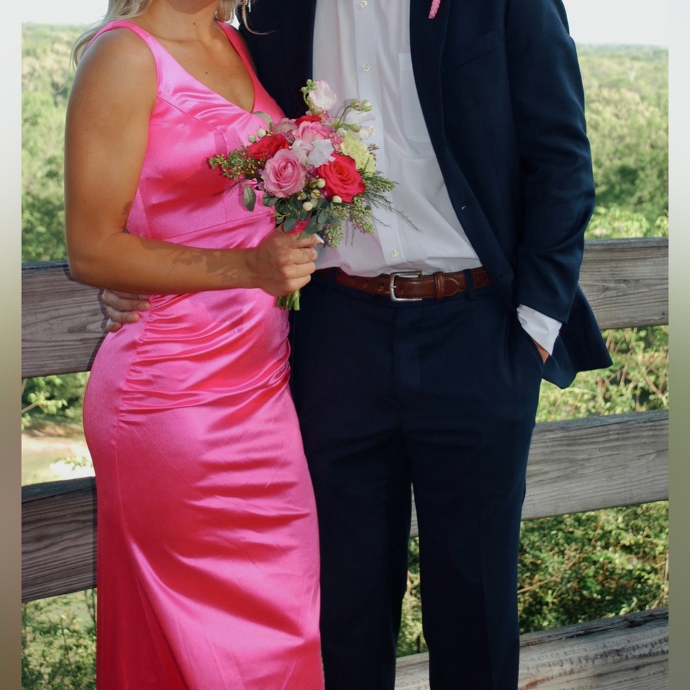 hot pink prom dress